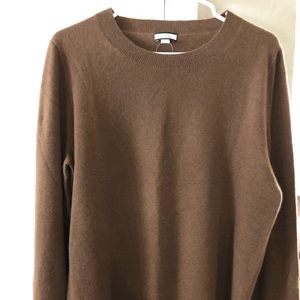 J. Crew Fitted Cashmere Pullover, NWT, L! Heather Walnut